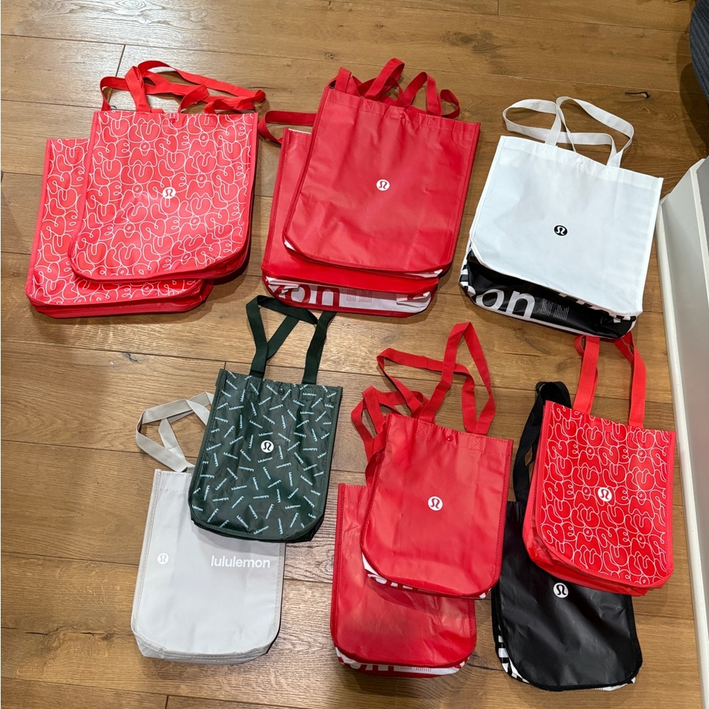 Lululemon Reusable Tote Bags -11 bags, 2 sizes